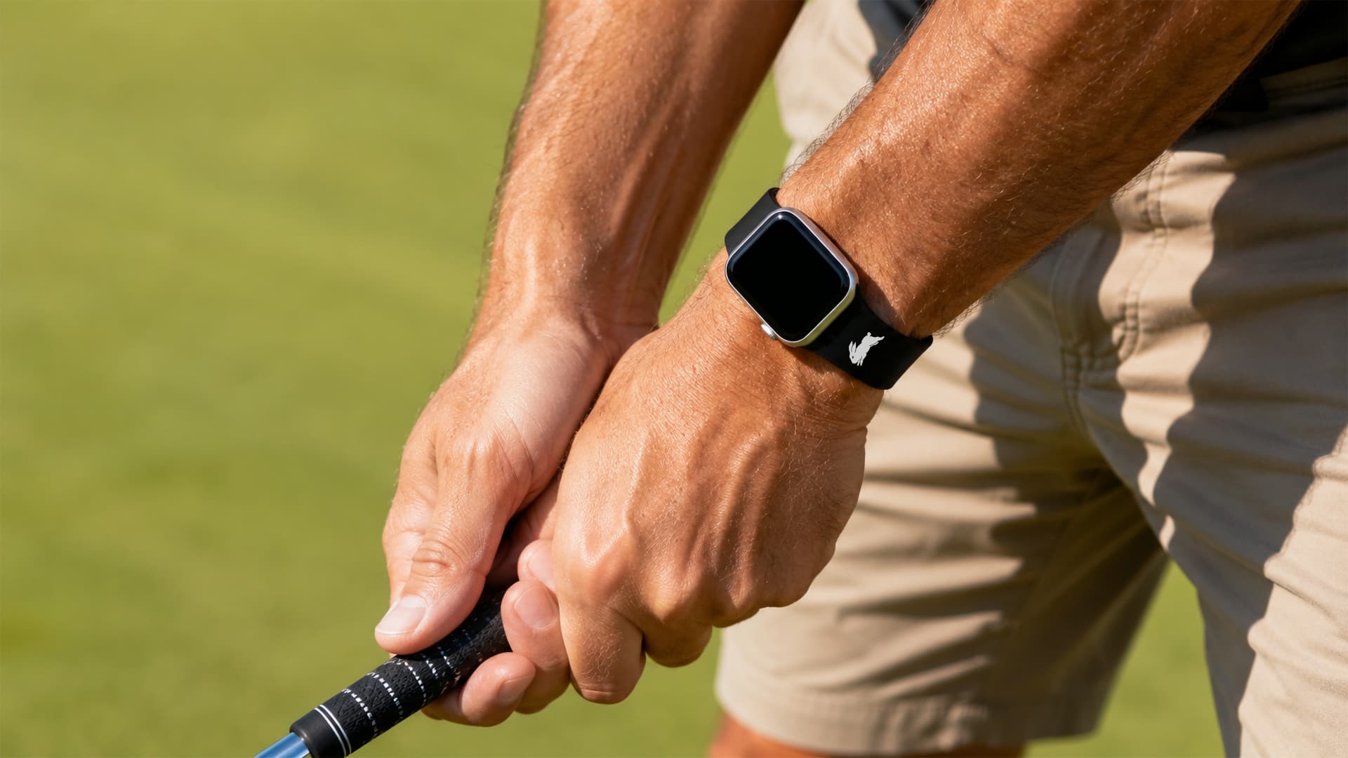 South Sydney Rabbitohs Series 2 blacked-out Team Watch Band on the golf course