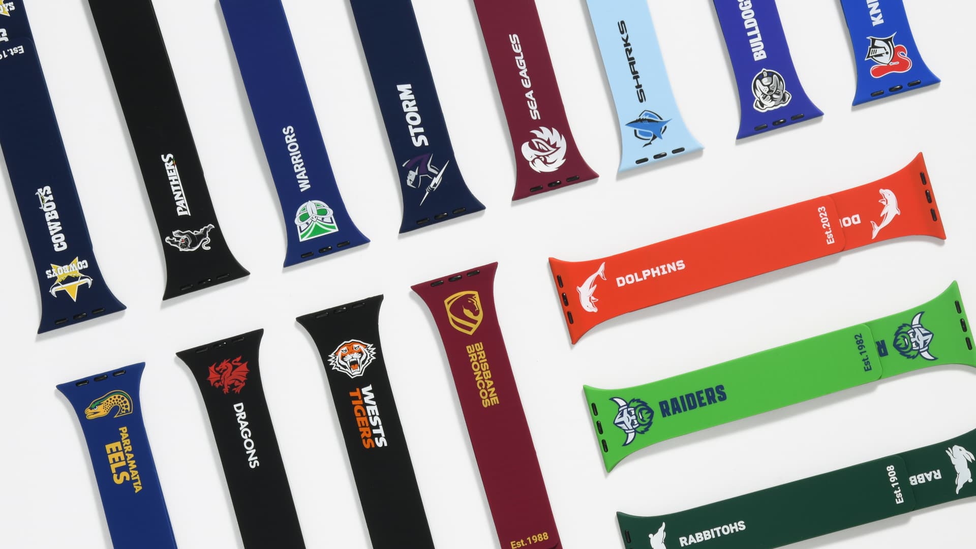 Official NRL team watch bands in club colours