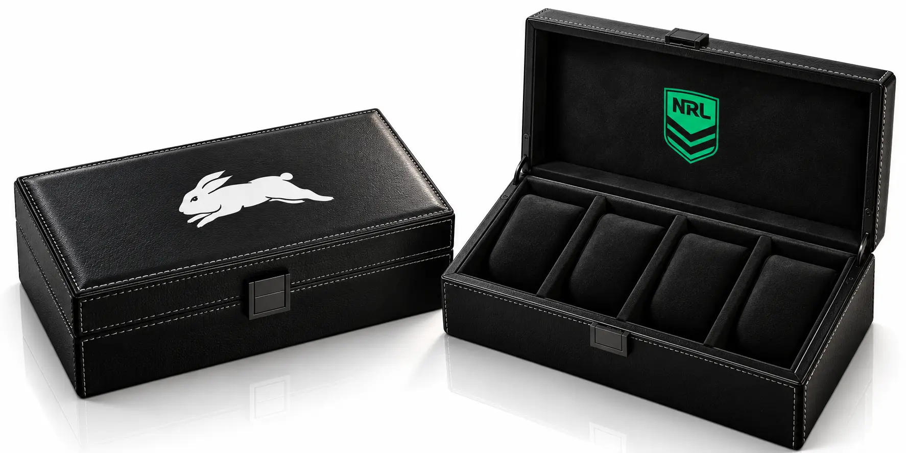 South Sydney Rabbitohs Clubmaster Collector Box, open and closed