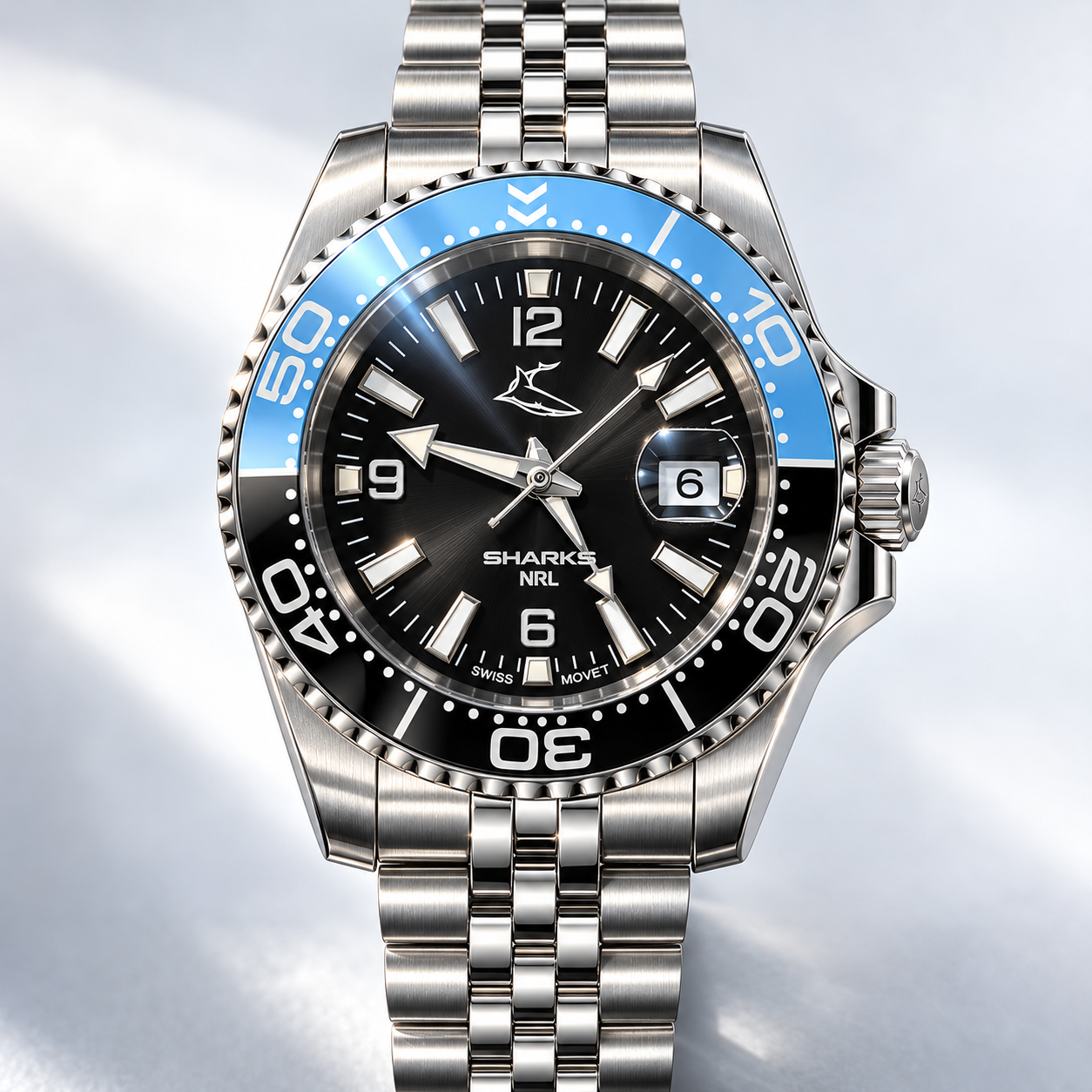 Cronulla Sharks Clubmaster™ Game Day watch, dial and case view