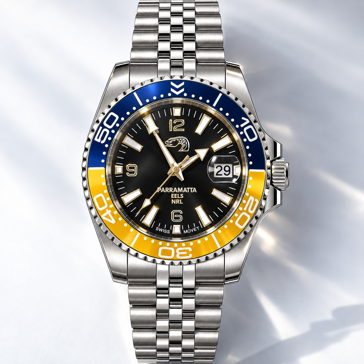 Parramatta Eels Clubmaster™ Game Day watch, dial and case view