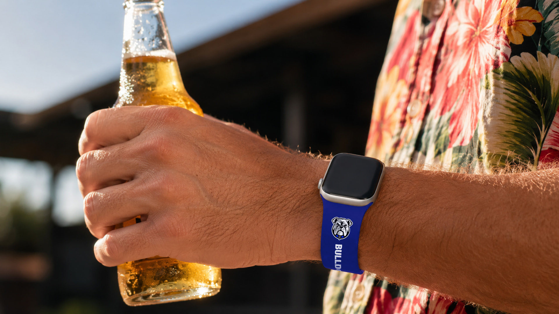 Canterbury Bulldogs Team Watch Band worn at a barbecue