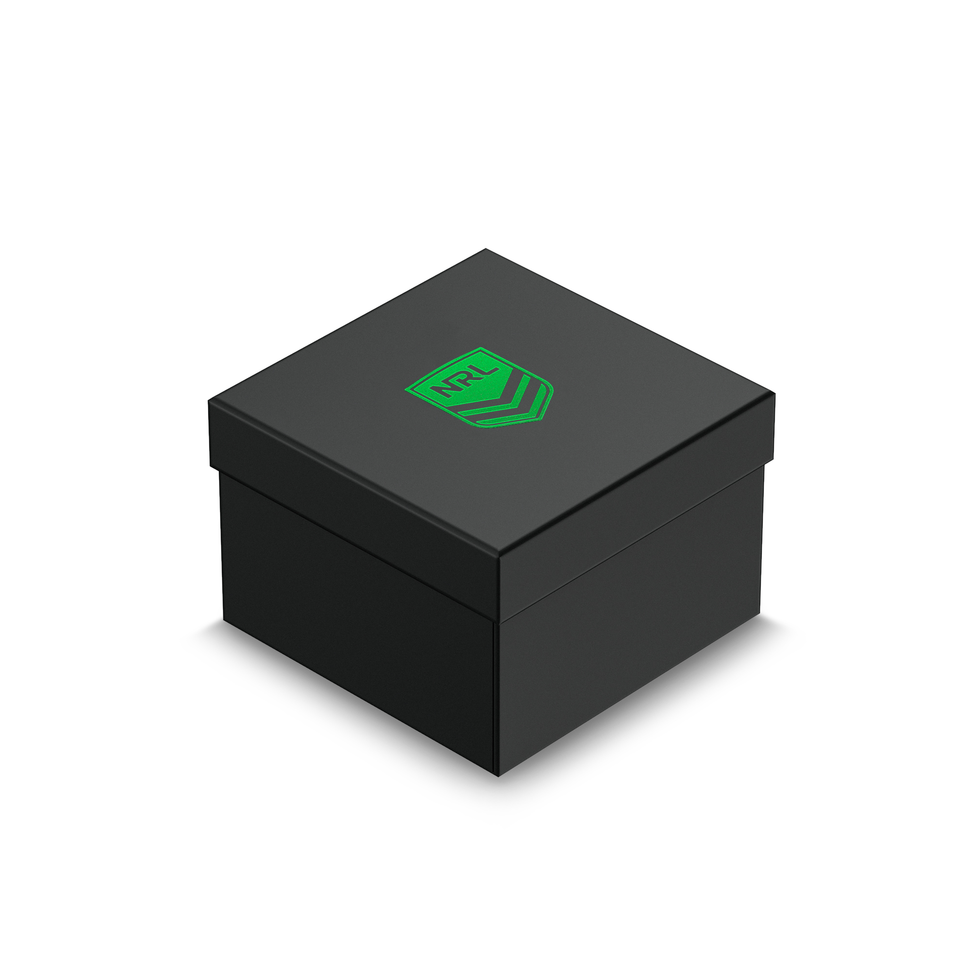 Official NRL presentation box closed, top view with embossed NRL logo