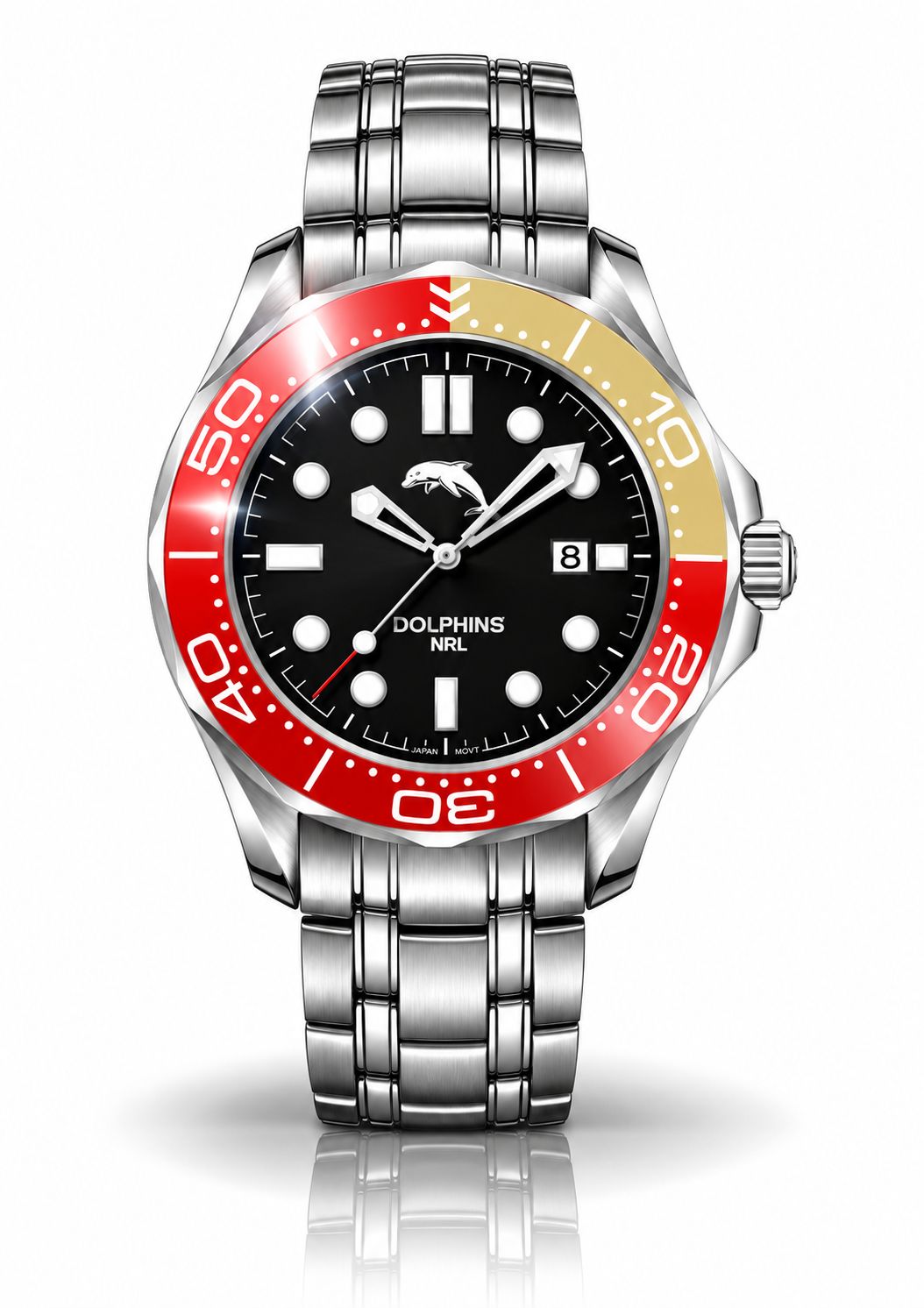 Dolphins MatchTimer™ Home watch, dial and case view