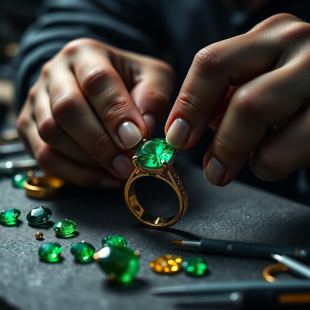 Master jeweller hand-setting a precious gemstone