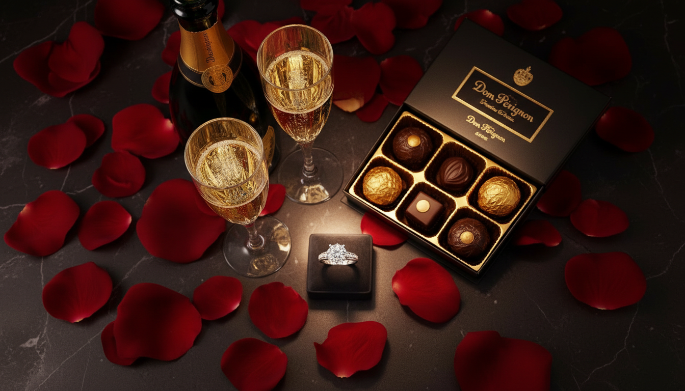 Luxury concierge experience — champagne, chocolates and fine jewellery