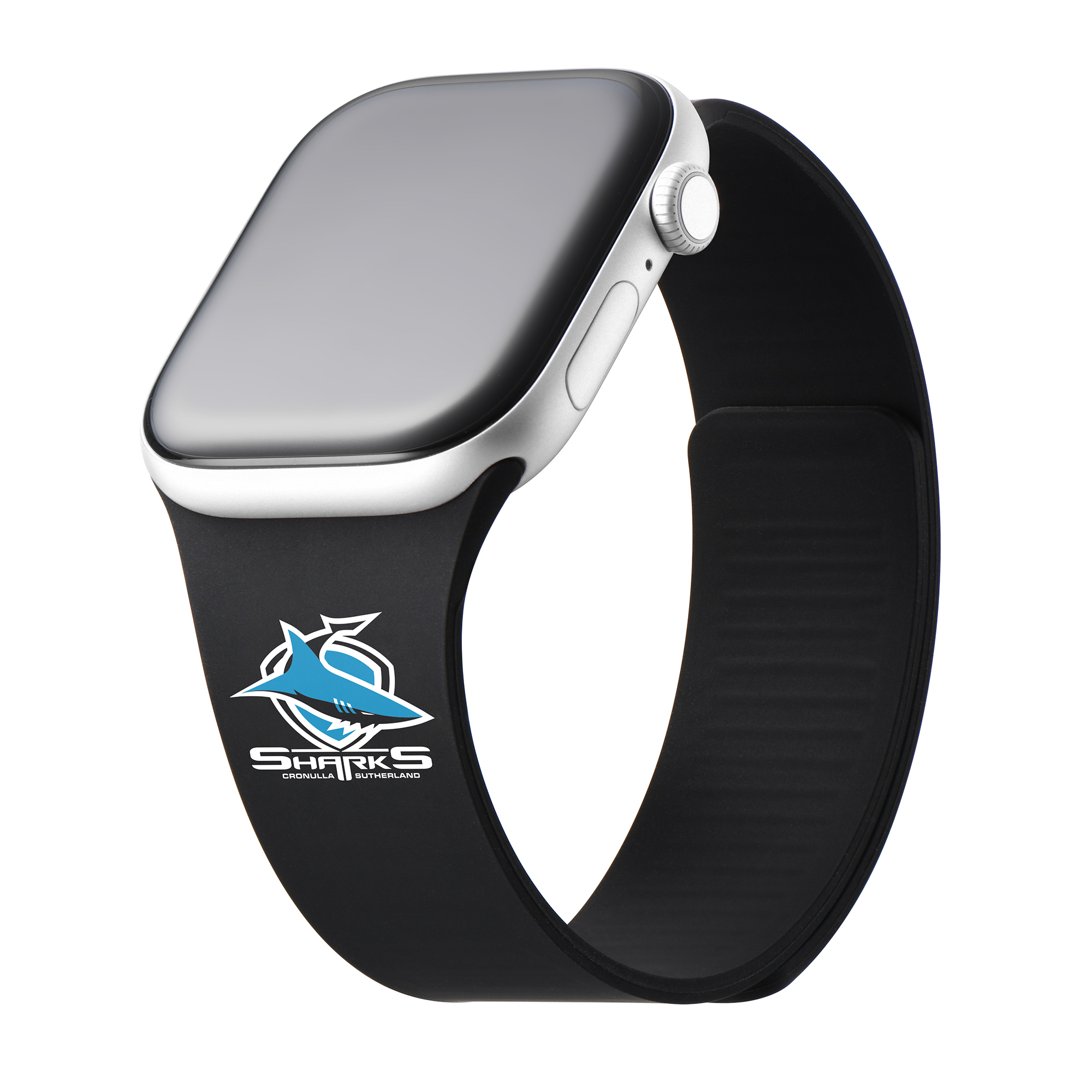 Cronulla-Sutherland Sharks Series 2 black Apple Watch band
